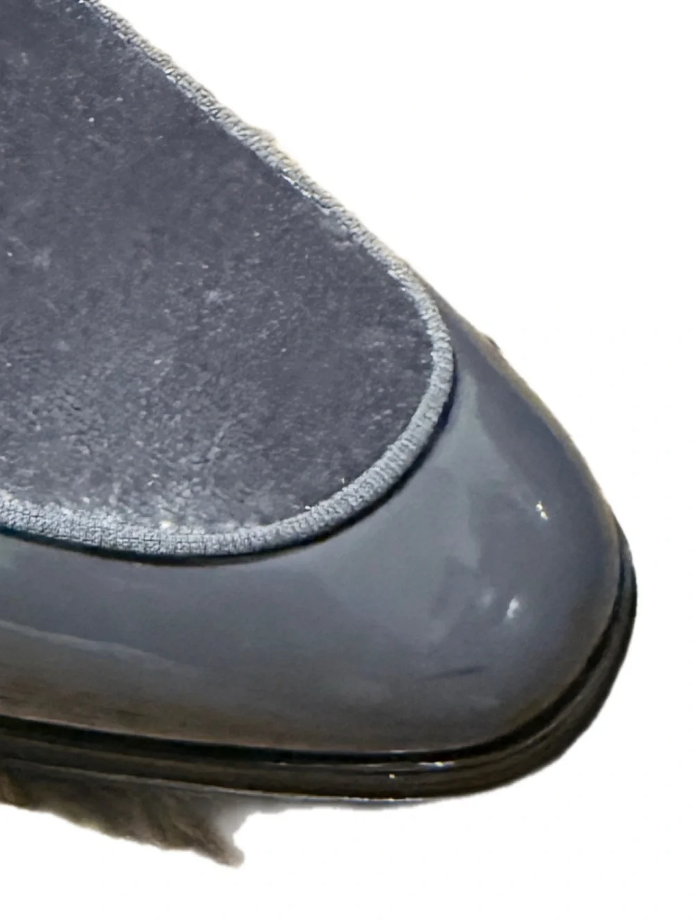 Mens Smoke Gray Velvet Patent Leather Formal Dress Shoes After Midnight 7041